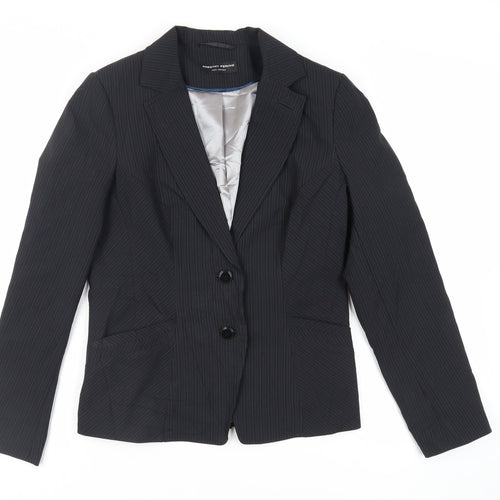 Dorothy Perkins Womens Black Striped Jacket Blazer Size 12 Button