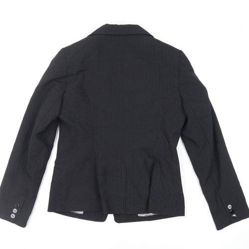 Dorothy Perkins Womens Black Striped Jacket Blazer Size 12 Button