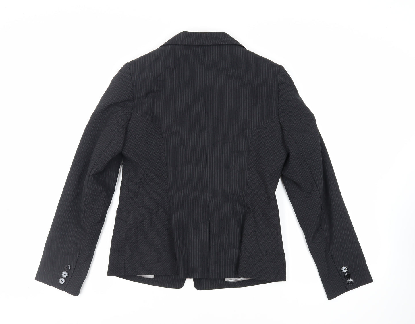 Dorothy Perkins Womens Black Striped Jacket Blazer Size 12 Button