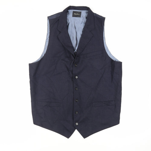 Holland Esquire Mens Blue Wool Jacket Suit Waistcoat Size 44 Regular