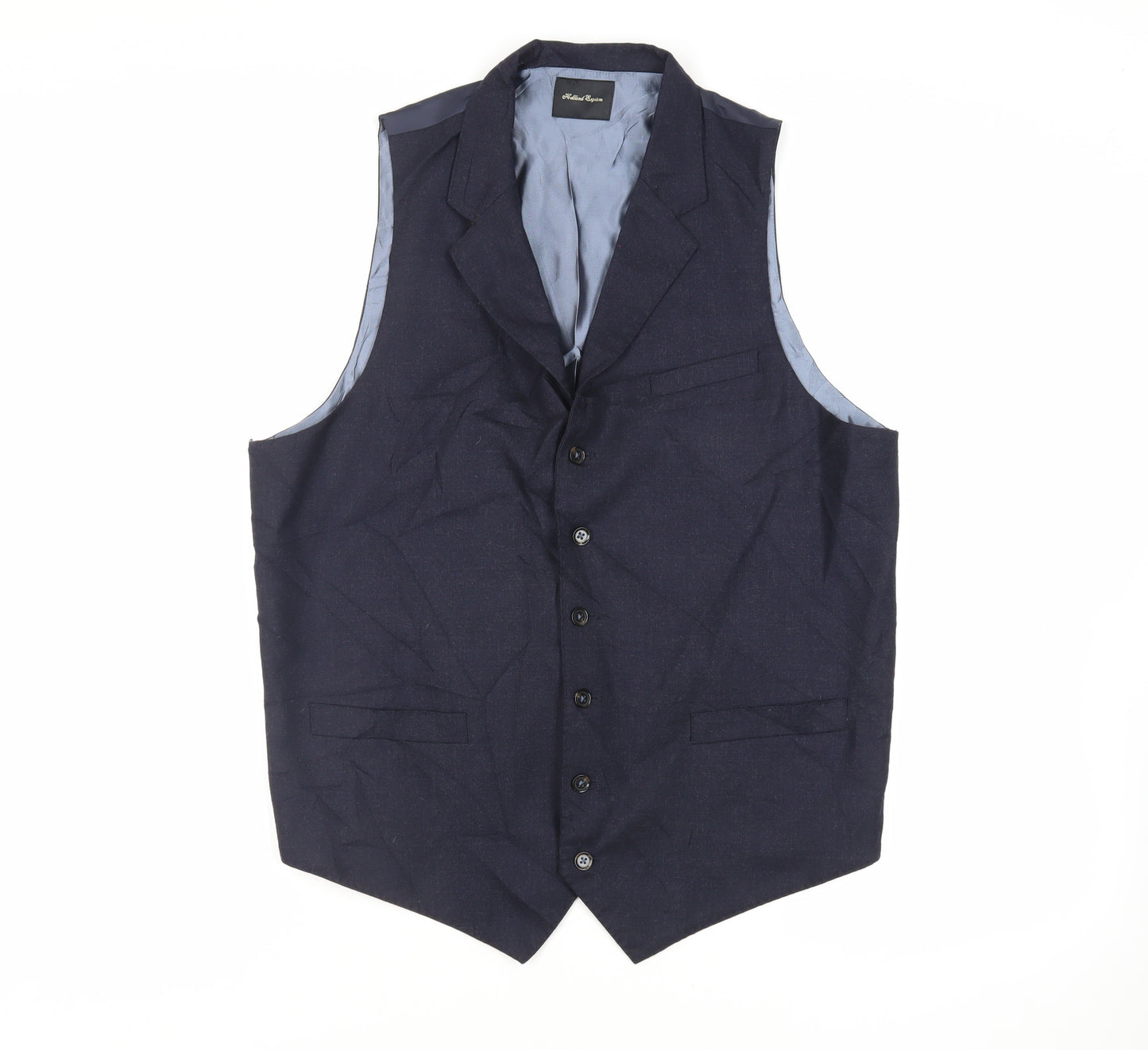 Holland Esquire Mens Blue Wool Jacket Suit Waistcoat Size 44 Regular