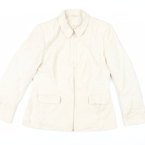 Berkertex Womens Beige Jacket Blazer Size 14 Zip