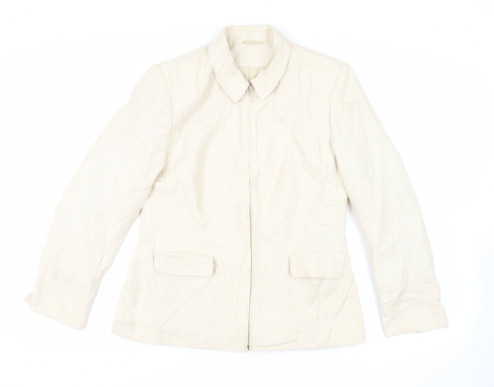 Berkertex Womens Beige Jacket Blazer Size 14 Zip