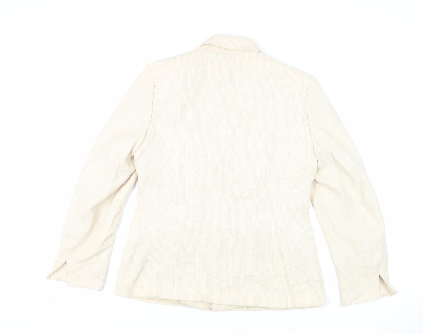 Berkertex Womens Beige Jacket Blazer Size 14 Zip
