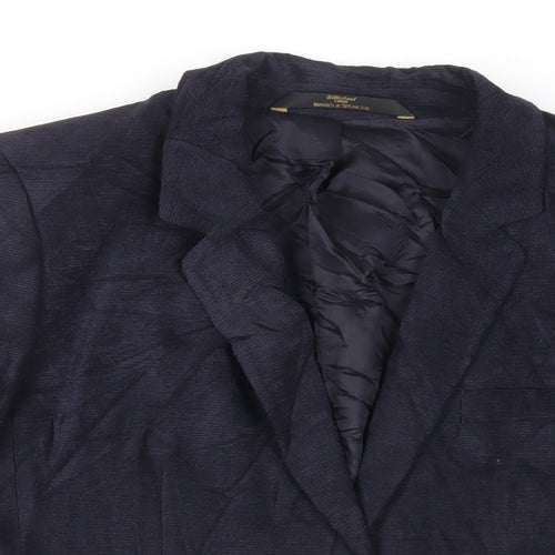St Michael Womens Blue Jacket Blazer Size 14 Button - Vintage