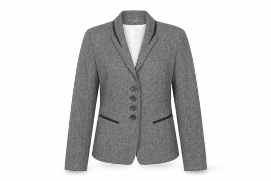 Front view of Next women’s grey jacket blazer, size UK 12, button