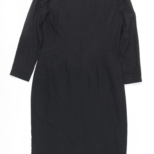 Henry Lee Womens Black Polyester Sheath Size 10 Mock Neck Zip
