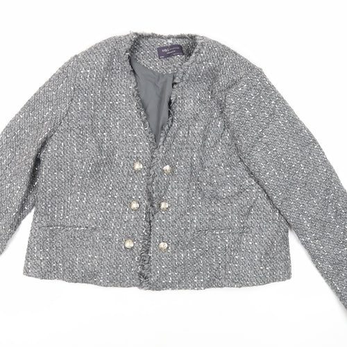 Marks and Spencer Womens Grey Jacket Blazer Size 16 - Open