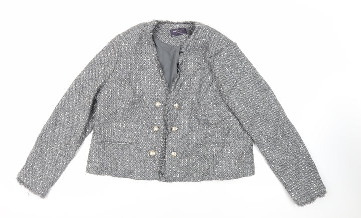 Marks and Spencer Womens Grey Jacket Blazer Size 16 - Open