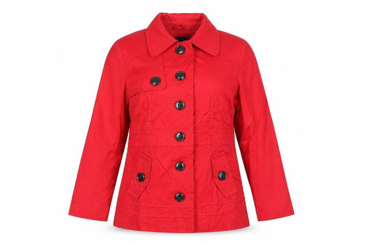 Front view of Next women’s red jacket, size UK 12, button