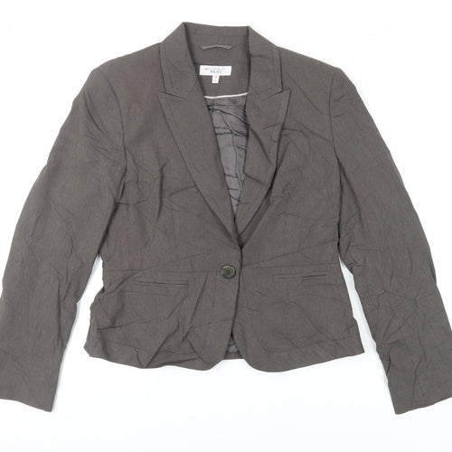 NEXT Womens Brown Striped Jacket Blazer Size 14 Button