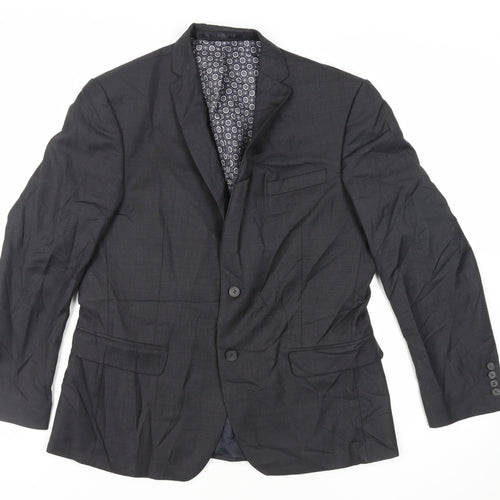 Racing Green Mens Grey Wool Jacket Suit Jacket Size 42 Regular
