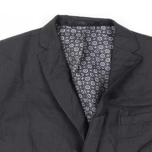 Racing Green Mens Grey Wool Jacket Suit Jacket Size 42 Regular