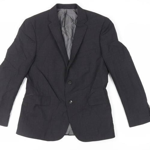 John Lewis Mens Black Polyester Jacket Suit Jacket Size 40 Regular