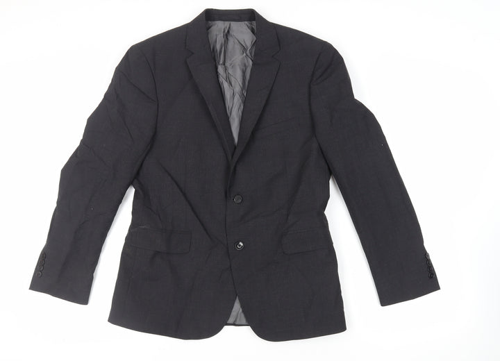 John Lewis Mens Black Polyester Jacket Suit Jacket Size 40 Regular