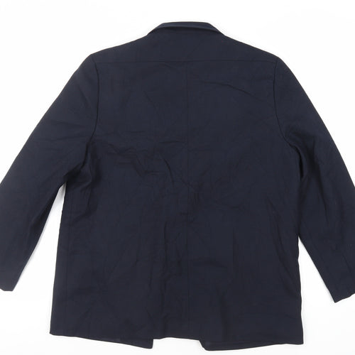 EWM Womens Blue Jacket Blazer Size 12 Button - Vintage