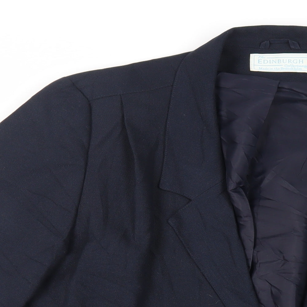 EWM Womens Blue Jacket Blazer Size 12 Button - Vintage