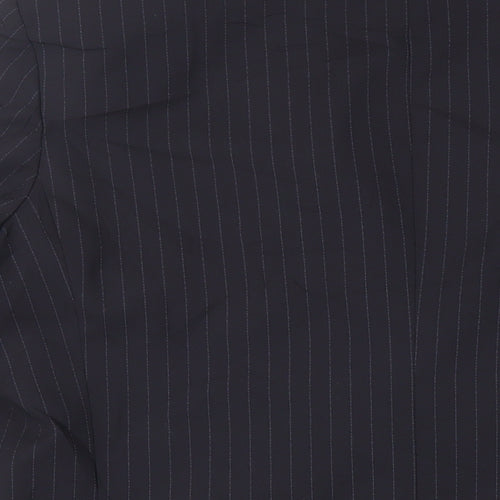 Marks and Spencer Mens Blue Striped Polyester Jacket Suit Jacket Size 42 Regular