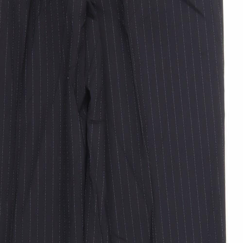 Marks and Spencer Mens Blue Striped Polyester Dress Pants Trousers Size 36 in L31 in Regular Zip