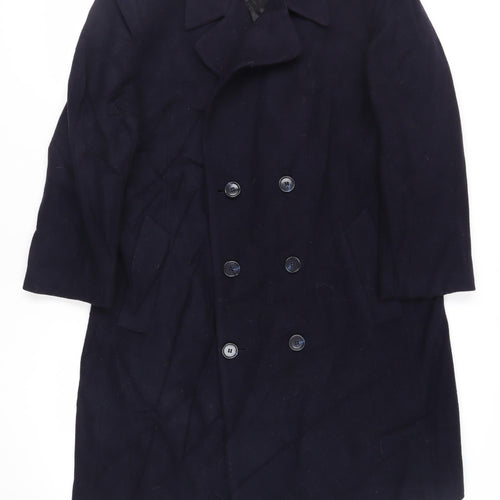 London Fog Womens Blue Overcoat Coat Size L Button - Vintage