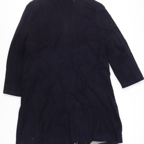 London Fog Womens Blue Overcoat Coat Size L Button - Vintage