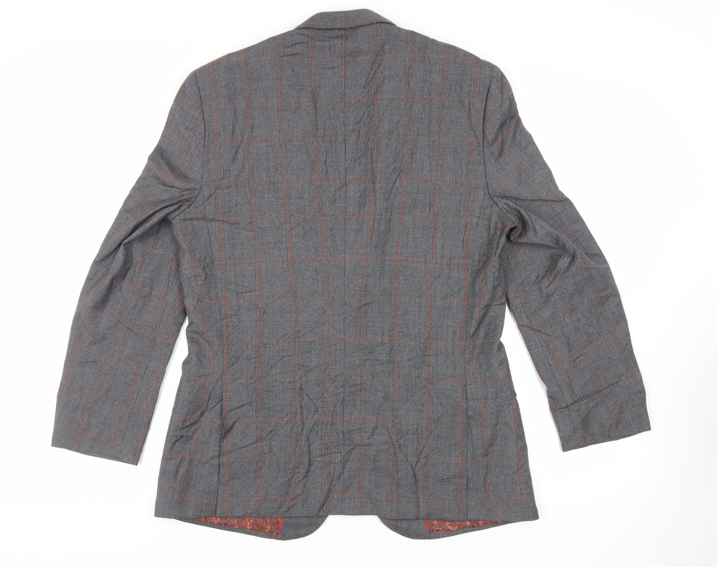 English Laundry Mens Grey Plaid Wool Jacket Suit Jacket Size 40 Regular