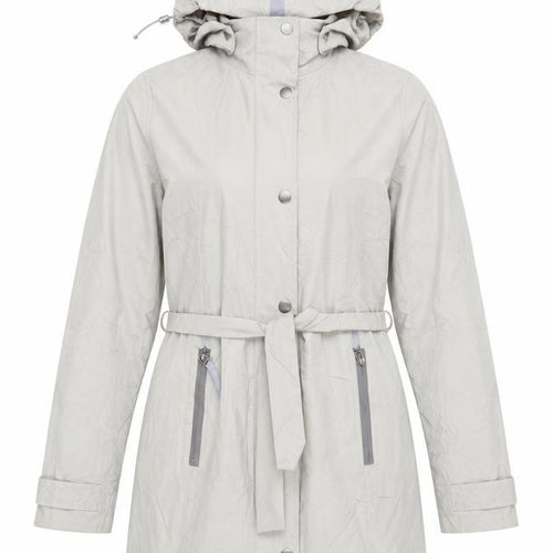 Etage Womens Grey Rain Coat Coat Size S Zip - Water Resistant Hooded