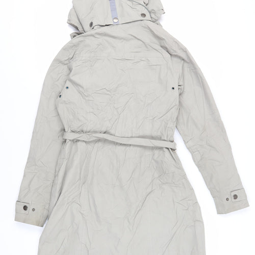 Etage Womens Grey Rain Coat Coat Size S Zip - Water Resistant Hooded