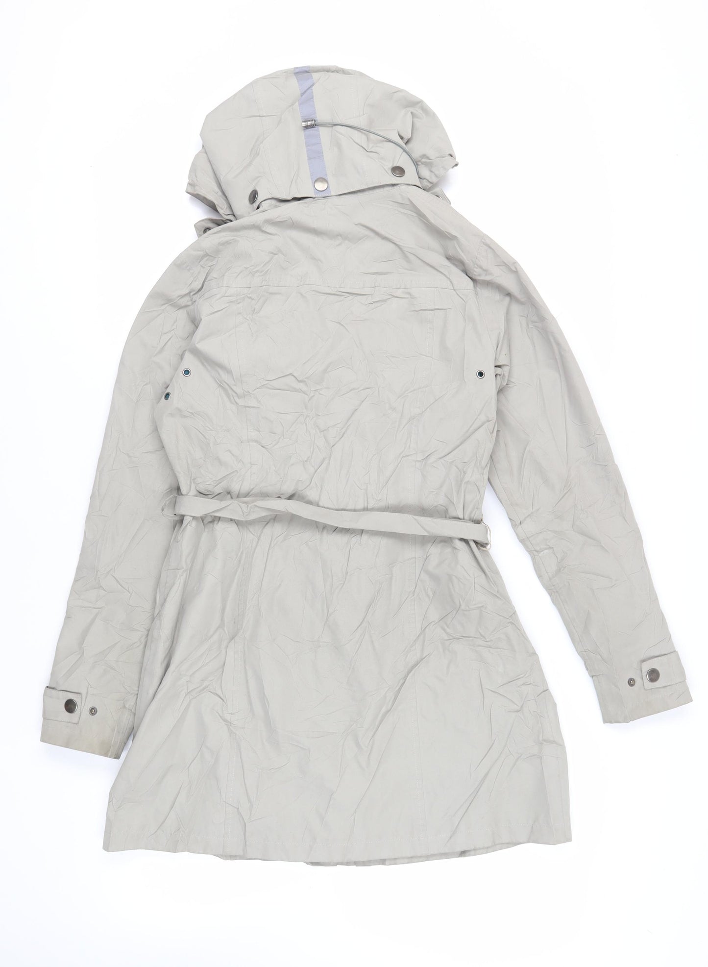 Etage Womens Grey Rain Coat Coat Size S Zip - Water Resistant Hooded