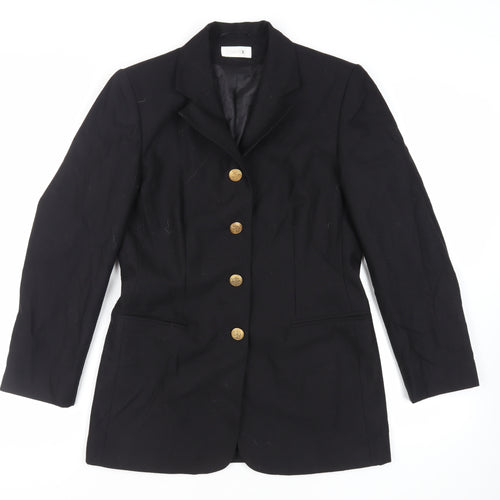 CONTEXT Womens Black Jacket Blazer Size 12 Button