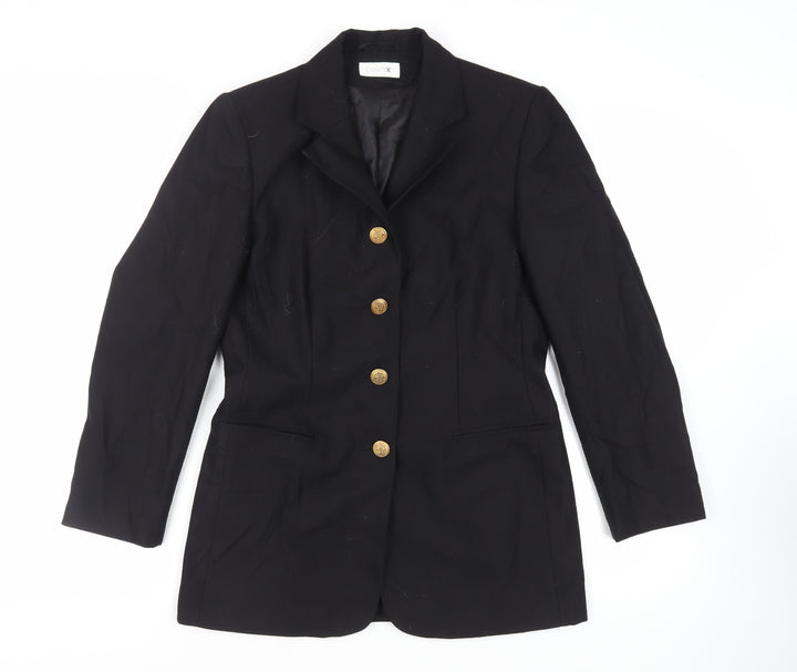 CONTEXT Womens Black Jacket Blazer Size 12 Button