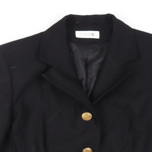 CONTEXT Womens Black Jacket Blazer Size 12 Button