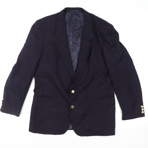 Burton Mens Blue Wool Jacket Blazer Size 42 Regular