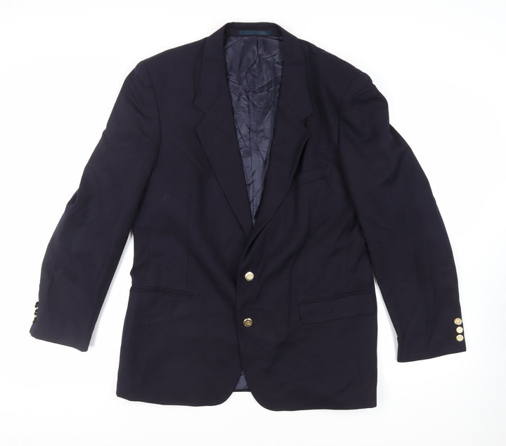 Burton Mens Blue Wool Jacket Blazer Size 42 Regular