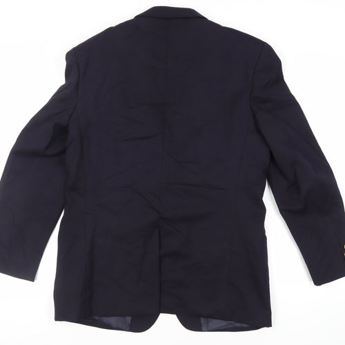 Burton Mens Blue Wool Jacket Blazer Size 42 Regular