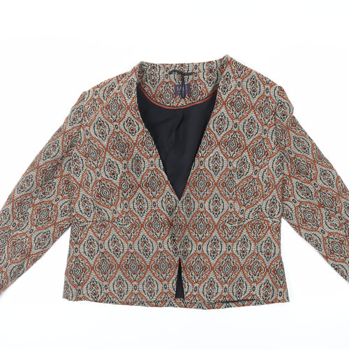 Marks and Spencer Womens Multicoloured Geometric Jacket Blazer Size 16 - Open