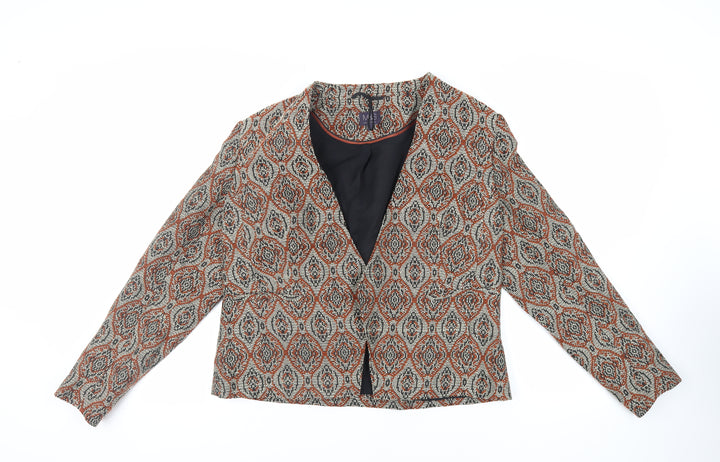Marks and Spencer Womens Multicoloured Geometric Jacket Blazer Size 16 - Open