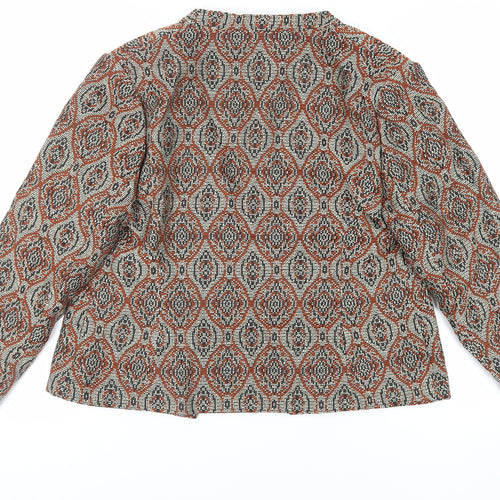 Marks and Spencer Womens Multicoloured Geometric Jacket Blazer Size 16 - Open