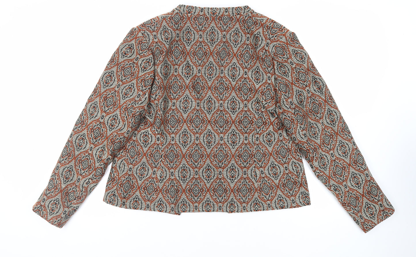 Marks and Spencer Womens Multicoloured Geometric Jacket Blazer Size 16 - Open