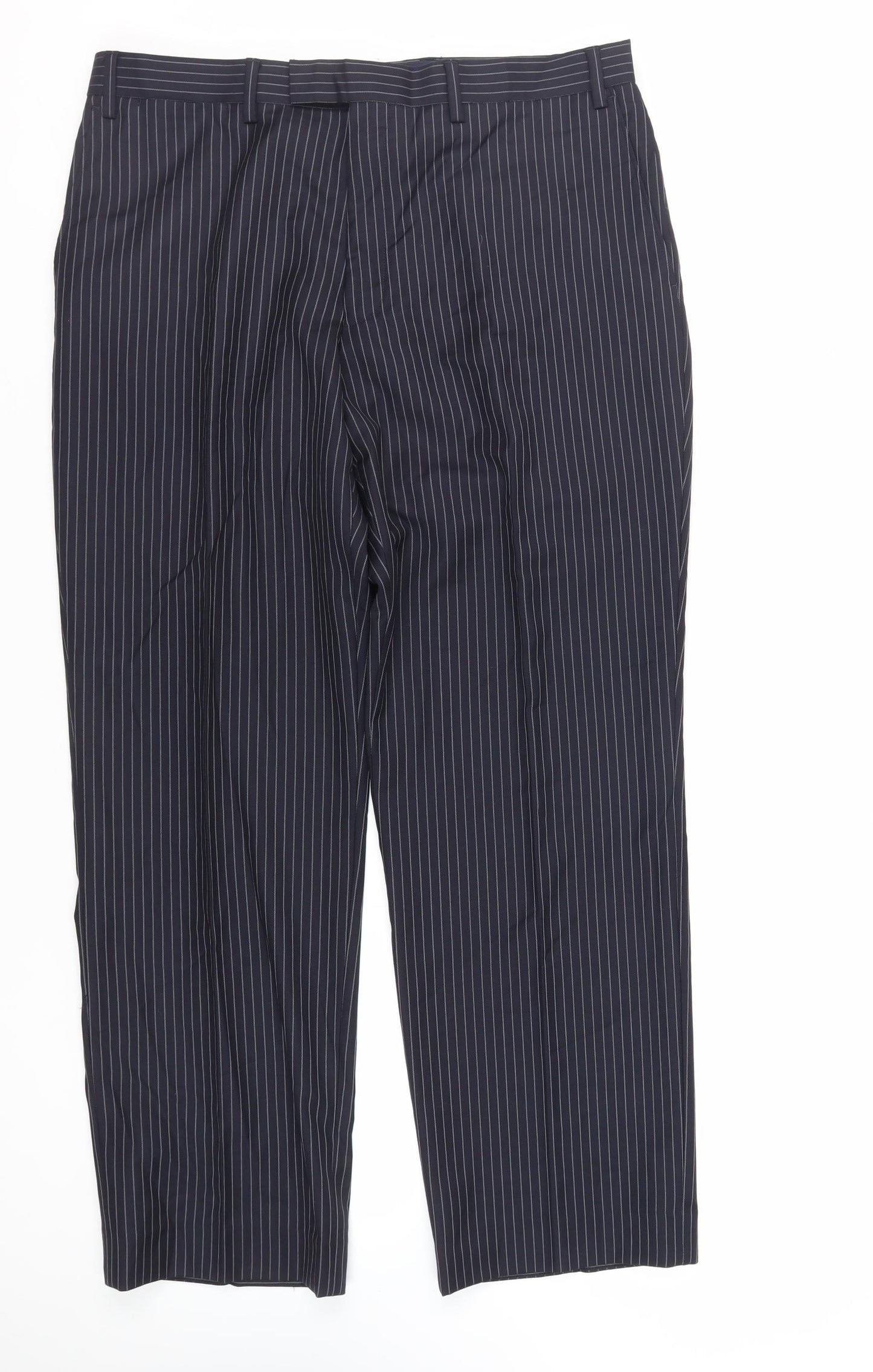 NEXT Mens Blue Wool Dress Pants Trousers Size 36 in L29 in Regular Zip