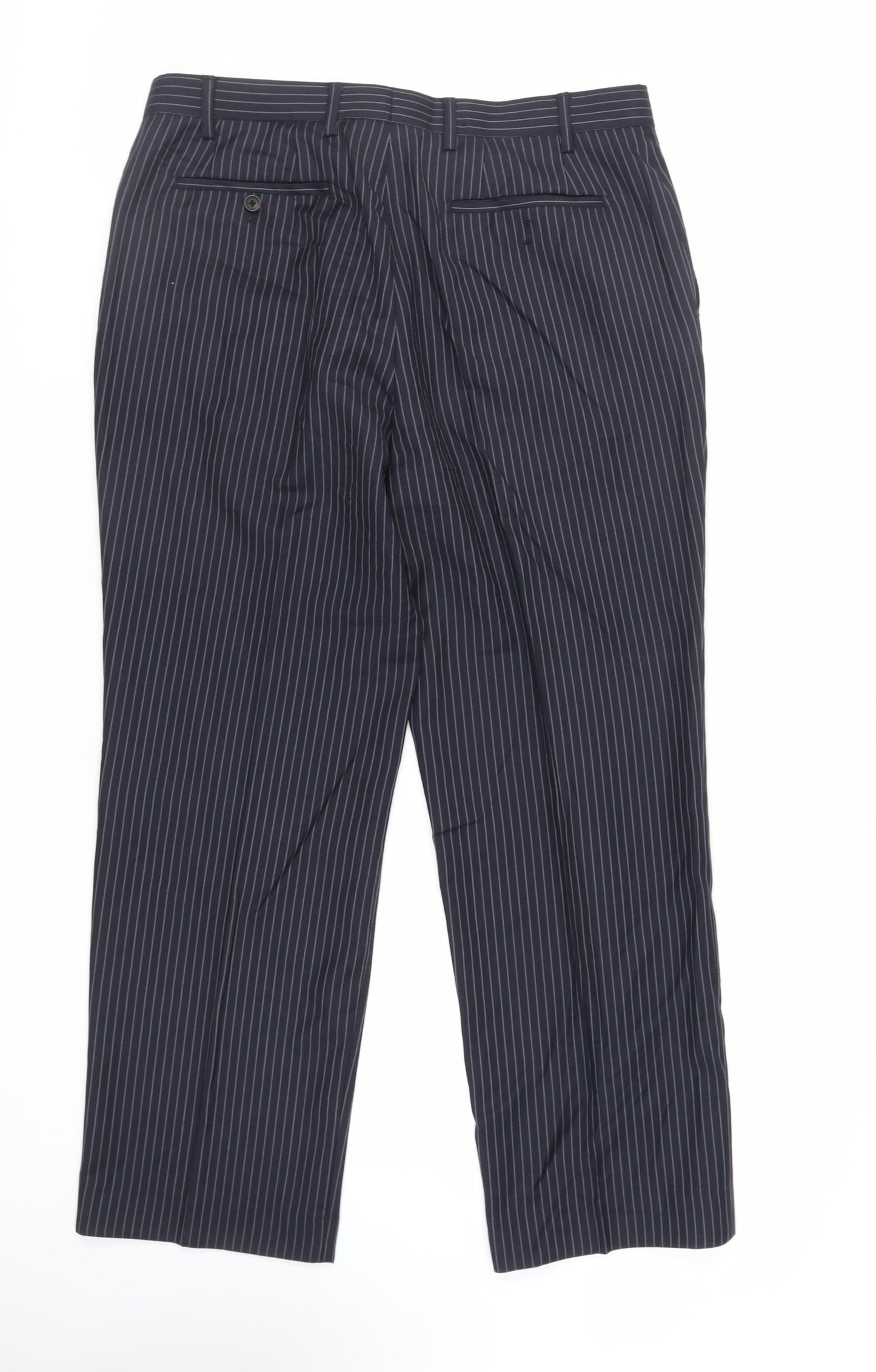 NEXT Mens Blue Wool Dress Pants Trousers Size 36 in L29 in Regular Zip