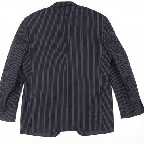 NEXT Mens Blue Striped Wool Jacket Suit Jacket Size 46 Regular