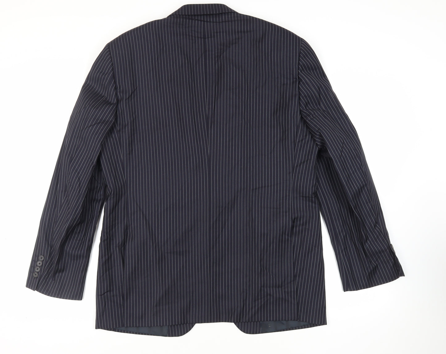 NEXT Mens Blue Striped Wool Jacket Suit Jacket Size 46 Regular