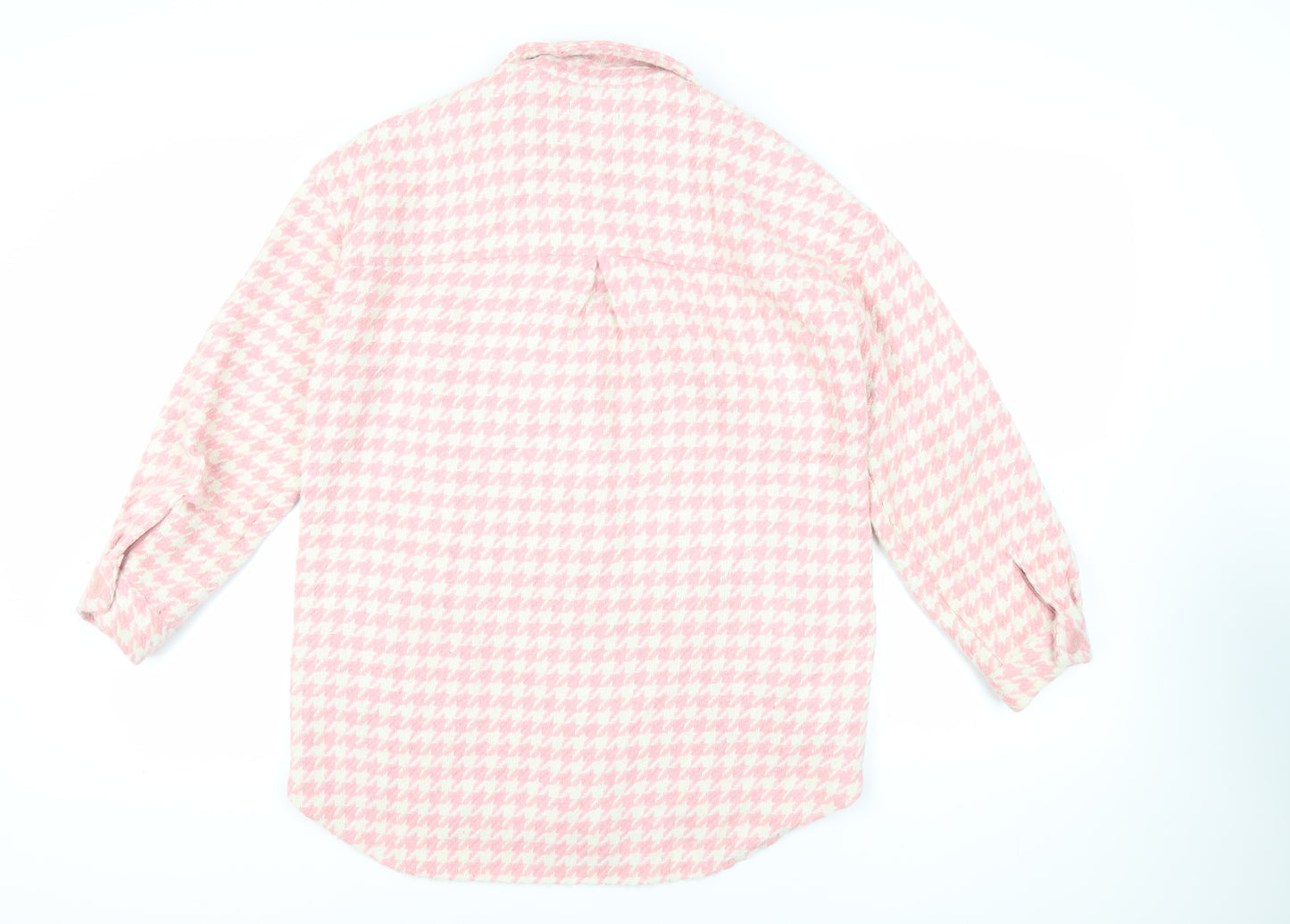Simply Be Womens Pink Geometric Jacket Size 14 Button