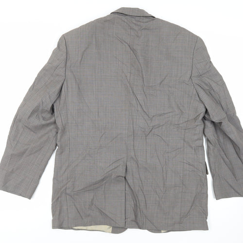 Marks and Spencer Mens Grey Plaid Wool Jacket Suit Jacket Size 40 Regular
