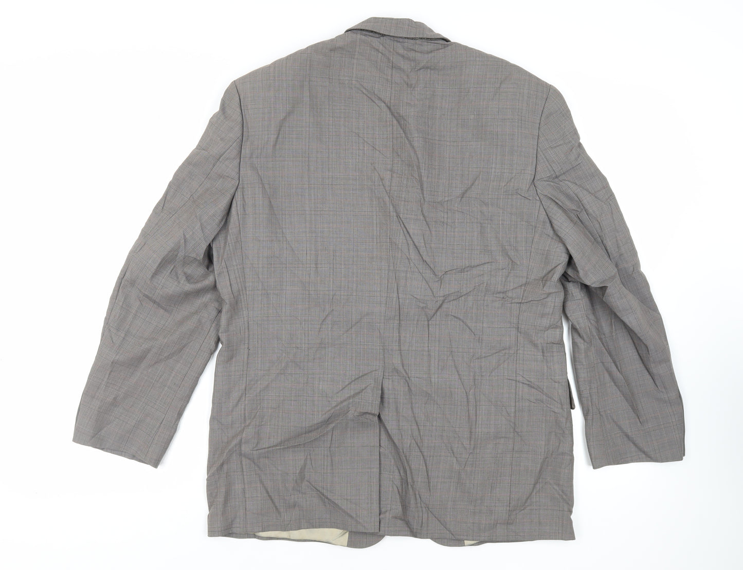 Marks and Spencer Mens Grey Plaid Wool Jacket Suit Jacket Size 40 Regular