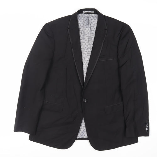 Skopes Mens Black Polyester Jacket Suit Jacket Size 42 Regular