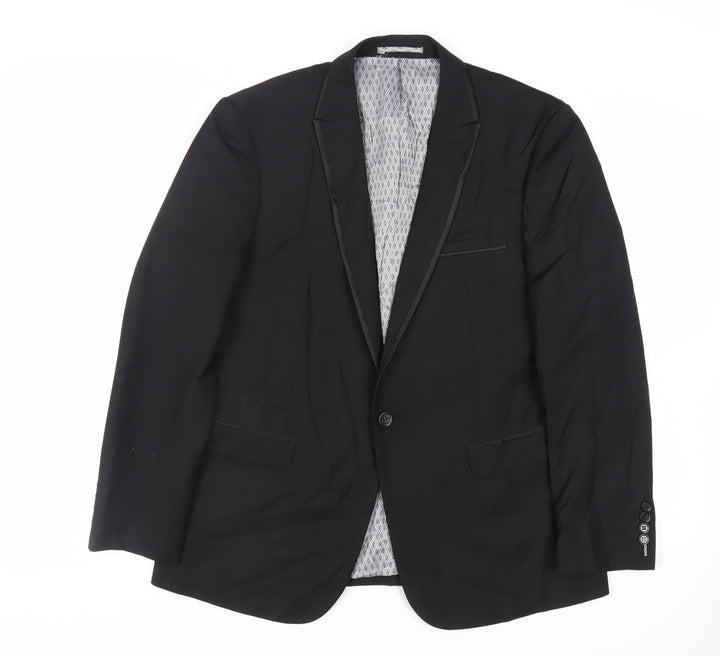 Skopes Mens Black Polyester Jacket Suit Jacket Size 42 Regular