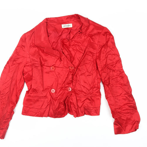 Principles Womens Red Jacket Blazer Size 14 Button