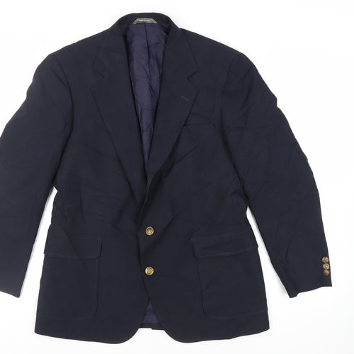 Haggar Mens Blue Polyester Jacket Blazer Size 42 Regular